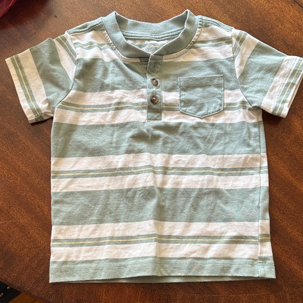 BOGO Kids Striped Green and White shirt